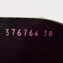 Pre Owned Alexander McQueen Pink/Black Ostrich Leg and Leather Flat Slides Size 38