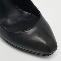 Pre Owned Alexander McQueen Black Leather Spikes Heel Pumps Size 40
