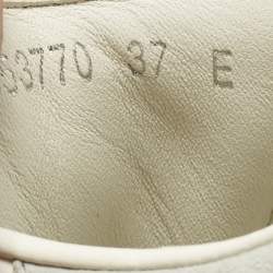 Pre Owned Alexander McQueen White Leather and Suede Oversized Low Top Sneakers Size 37
