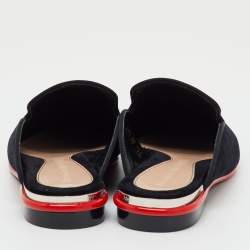 Pre Owned Alexander McQueen Black Velvet Ofelia Pointed Toe Flat Mules Size 36