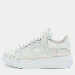 Pre Owned Alexander McQueen Oversixed Sneaker in Glitter Silver Size 38.5