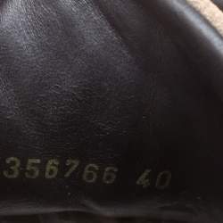 Pre Owned Alexander McQueen Dull Gold Crackled Gold Leather And Suede Zip Detail Sneakers Size 40