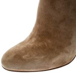 Pre Owned Gianvito Rossi Beige Suede Ankle Boots Size 42