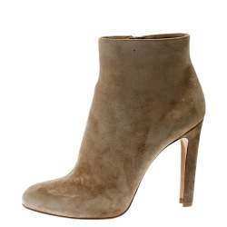 Pre Owned Gianvito Rossi Beige Suede Ankle Boots Size 42