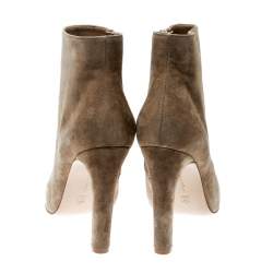 Pre Owned Gianvito Rossi Beige Suede Ankle Boots Size 42