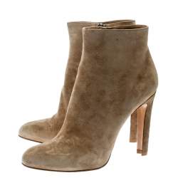 Pre Owned Gianvito Rossi Beige Suede Ankle Boots Size 42