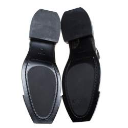 Pre Owned Alexander McQueen Black Leather And Stretch Fabric Ankle Boots Size 41