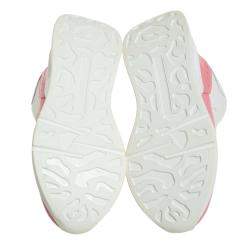 Pre Owned Alexander McQueen White/Pink Leather And Mesh Oversized Runner Low Top Sneakers Size 40