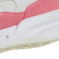 Pre Owned Alexander McQueen White/Pink Leather And Mesh Oversized Runner Low Top Sneakers Size 40