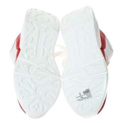 Pre Owned Alexander McQueen White Leather And Mesh Lace Up Sneakers Size 39