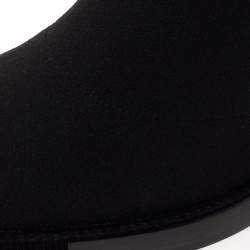 Pre Owned Alexander McQueen Black Stretch Knit New Hybrid Ankle Booties Size 38 