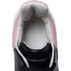 Pre Owned Alexander McQueen Black/Pink Leather Larry Low Top Sneakers Size 41