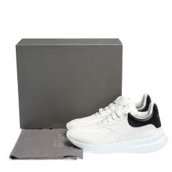 Pre Owned Alexander McQueen White/Black Leather Larry Low Top Sneakers Size 46