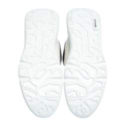Pre Owned Alexander McQueen White/Black Leather Larry Low Top Sneakers Size 46