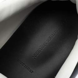 Pre Owned Alexander McQueen White/Black Leather Larry Low Top Sneakers Size 46