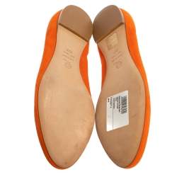 Pre Owned Alexander McQueen Orange Suede Leather Sequin Embellished Smoking Slippers Size 39.5 