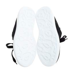 Pre Owned Alexander Mcqueen Black Textured Fabric Oversized Low Top Sneakers Size 39