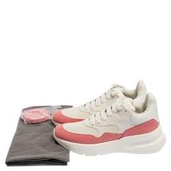 Pre Owned حذاء رياضي أليكساندرماكوين منخفض من الأعلى رانر كبير جلد أبيض/وردي مقاس 41