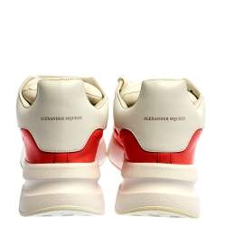 Pre Owned حذاء رياضي أليكساندرماكوين منخفض من الأعلى رانر كبير جلد أبيض/وردي مقاس 41