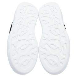 Pre Owned Alexander McQueen Ivory/Black Leather Oversized Sneakers Size EU 35