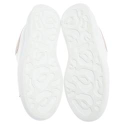 Pre Owned حذاء رياضي أليكساندر ماكوين لاري جلد وسويدي أبيض/ وردي بعنق منخفض مقاس 39 