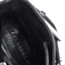 مملوكة مسبقًا Alexander McQueen Black Leather Cap Toe Studded Ankle Boots Size 37