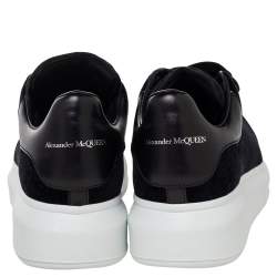 Pre Owned حذاء رياضي أليكساندر ماكوين جلد وقطيفة أسود كبير الحجم منخفض من أعلى مقاس 37.5