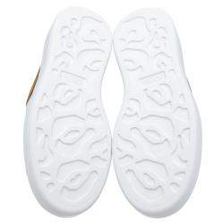 Pre Owned Alexander McQueen White/Gold Oversized Sneakers Size EU 40