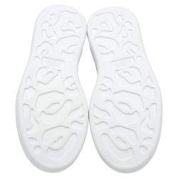 Pre Owned Alexander McQueen White/Grey Leather Oversized Sneakers Size EU 37