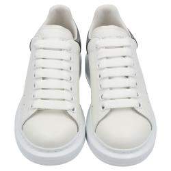 Alexander McQueen White/Grey Leather Oversized Sneakers Size EU 39.5