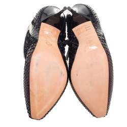 Pre Owned Alexander McQueen Multicolor Python Leather Ankle Booties Size 38