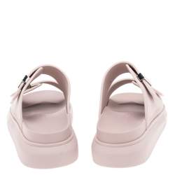 Pre Owned Alexander McQueen Pink Rubber Flat Sandals Size 36