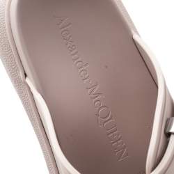 Pre Owned Alexander McQueen Pink Rubber Flat Sandals Size 36