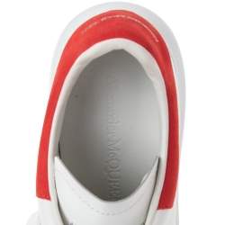 Pre Owned حذاء رياضي أليكساندر ماكوين كبير سويدي وجلد أحمر/ أبيض مقاس 38.5