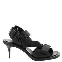 Pre Owned صندل أليكساندر ماكوين أسود بحزام للكاحل مقاس إيطالي 39
