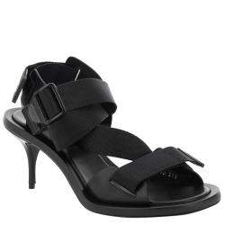 Pre Owned صندل أليكساندر ماكوين أسود بحزام للكاحل مقاس إيطالي 39