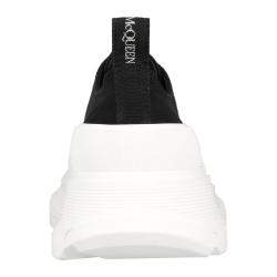 مملوكة مسبقًا Alexander McQueen Black Tread Slick Low Lace Up Sneakers EU 36