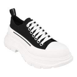 Pre Owned Alexander McQueen Black Tread Slick Low Lace Up Sneakers EU 38