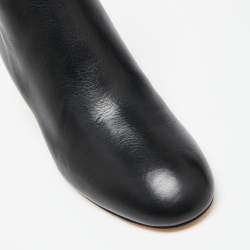 Pre Owned  Alexander McQueen Black Leather Ankle Boots Size 37
