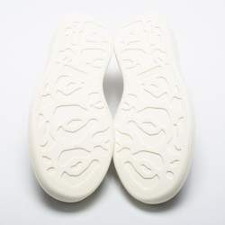 Pre Owned Alexander McQueen Black Printed Satin Slip-On Sneakers Size 40.5