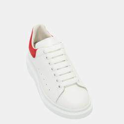 Pre Owned حذاء رياضي أليكساندر ماكوين جلد أبيض نمط كبير مقاس أوروبي 39