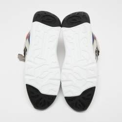 Pre Owned Alexander McQueen Tri Color Suede, Leather and Mesh Runner Low-Top Sneakers Size 39