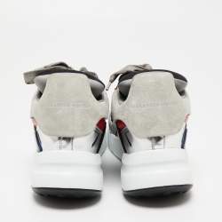 Pre Owned Alexander McQueen Tri Color Suede, Leather and Mesh Runner Low-Top Sneakers Size 39