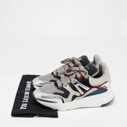 Pre Owned Alexander McQueen Tri Color Suede, Leather and Mesh Runner Low-Top Sneakers Size 39