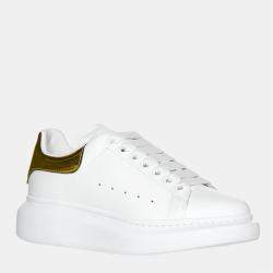 Pre Owned Alexander Mcqueen White/ Metallic Yellow Oversized Sneaker Size EU 38.5
