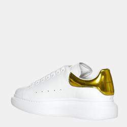 Pre Owned Alexander Mcqueen White/ Metallic Yellow Oversized Sneaker Size EU 38.5