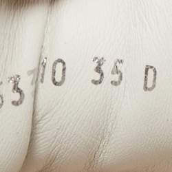 Pre Owned Alexander McQueen White/Black Leather and Mesh Oversized Runner Sneakers Size 35