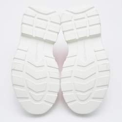 Pre Owned Alexander McQueen Red Canvas Tread Slick High Top Sneakers Size 36