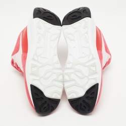 Pre Owned Alexander McQueen Pink Leather and Suede Oversized Runner Low Top Sneakers Size 38.5