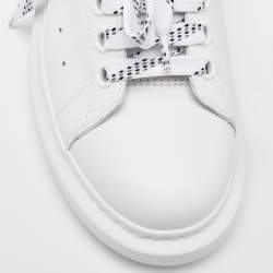 Pre Owned Alexander McQueen White Leather and Suede Oversized Low-Top Sneakers Size 39.5